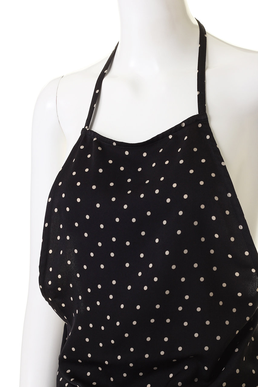 mizuiro ind(ミズイロインド)｜dots apron vest ベスト/ブラック の通販｜ELLESHOP・(エル・ショップ)