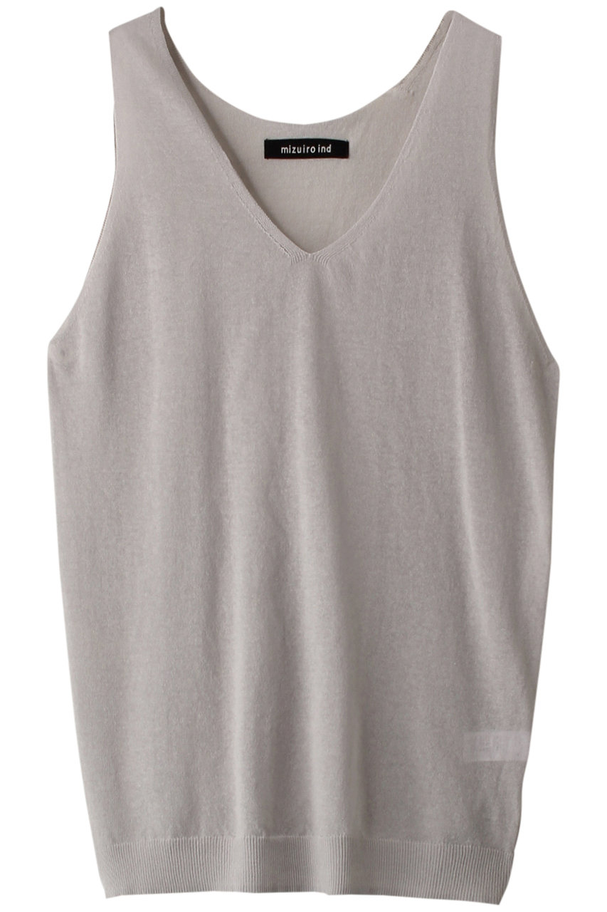mizuiro ind HG round neck vest ベスト (ライトグレー, F) ミズイロインド ELLE SHOP mizuiro ind HG round neck vest ベスト (ライトグレー, F) ミズイロインド ELLE SHOP