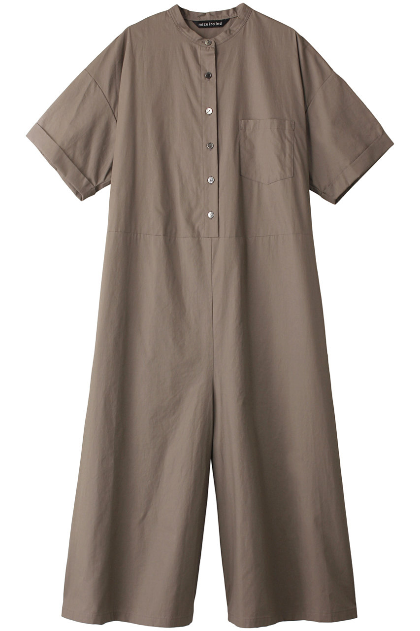 mizuiro ind stand collar all in one オールインワン (khaki, F) ミズイロインド ELLE SHOP mizuiro ind stand collar all in one オールインワン (khaki, F) ミズイロインド ELLE SHOP