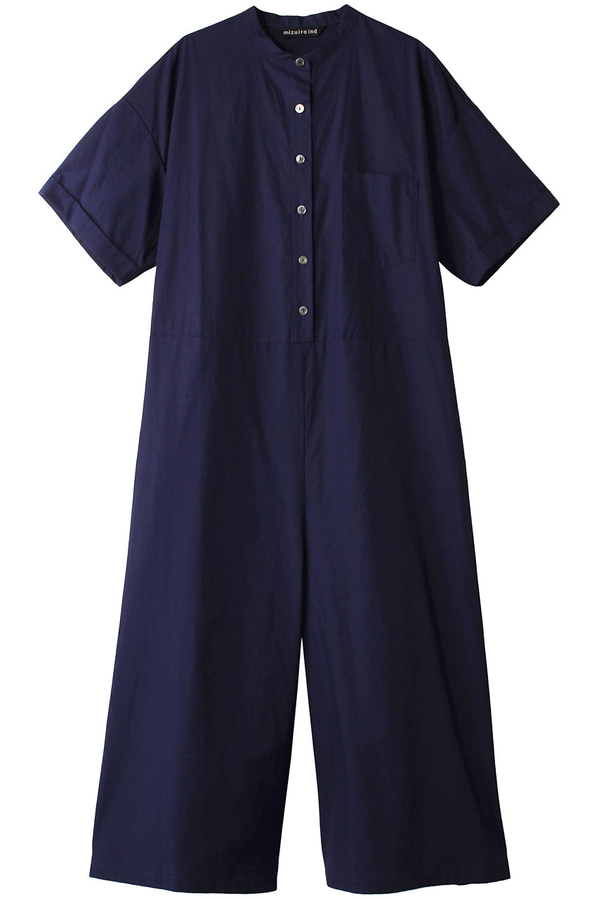 mizuiro ind stand collar all in one オールインワン (navy, F) ミズイロインド ELLE SHOP mizuiro ind stand collar all in one オールインワン (navy, F) ミズイロインド ELLE SHOP