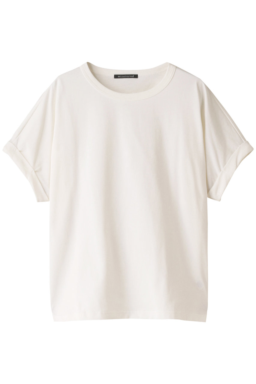 mizuiro ind roll up slv dolman T Tシャツ (off white, F) ミズイロインド ELLE SHOP mizuiro ind roll up slv dolman T Tシャツ (off white, F) ミズイロインド ELLE SHOP
