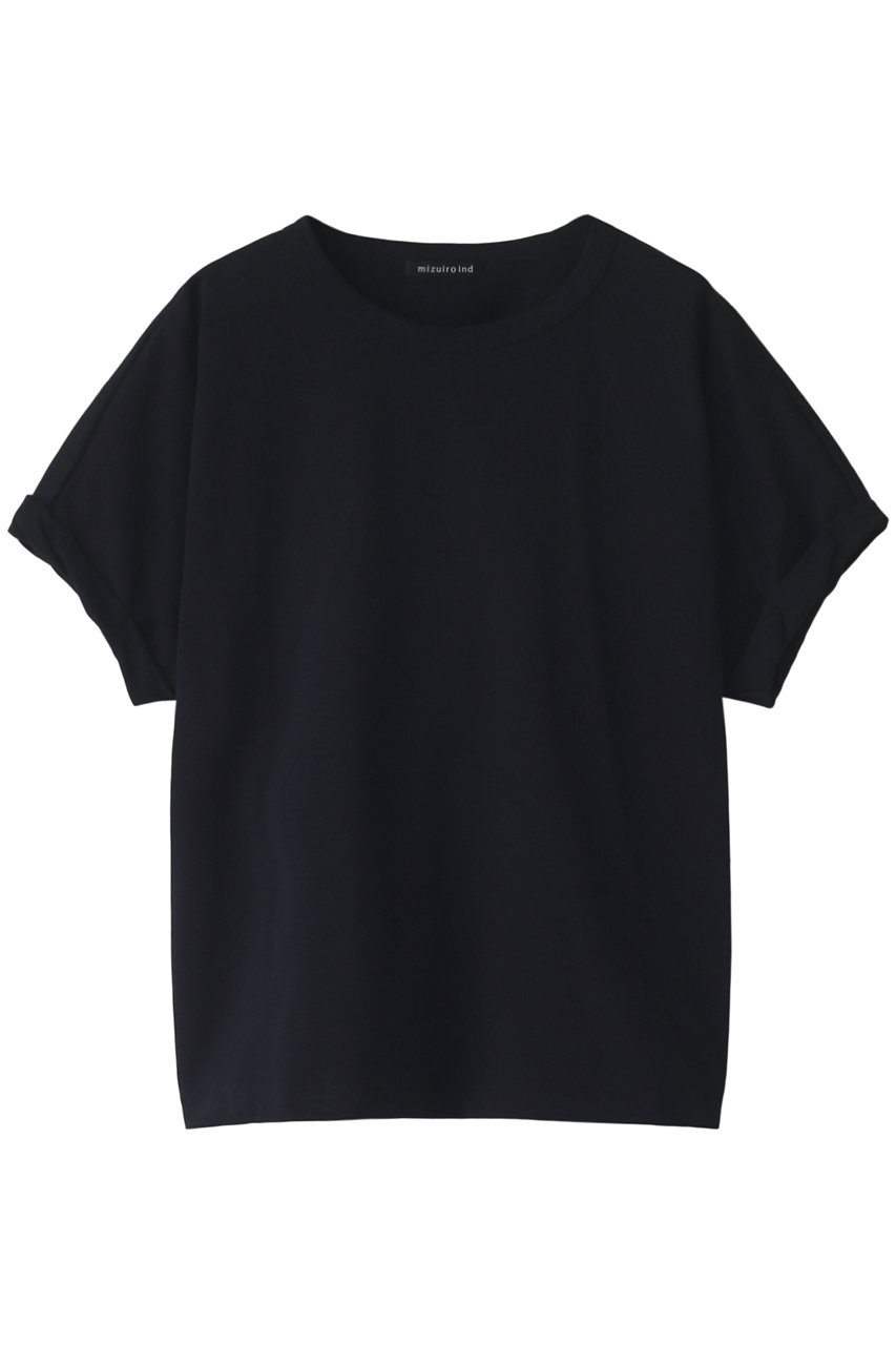 mizuiro ind roll up slv dolman T Tシャツ (navy, F) ミズイロインド ELLE SHOP mizuiro ind roll up slv dolman T Tシャツ (navy, F) ミズイロインド ELLE SHOP