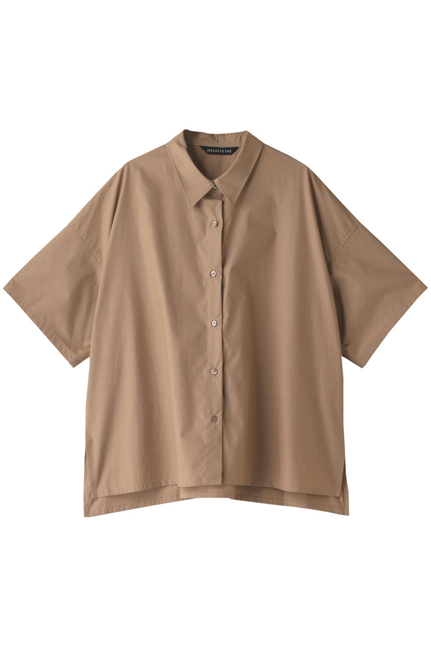 ミズイロインド/mizuiro indのharf sleeve shirt tunic チュニック(beige/2-230049)