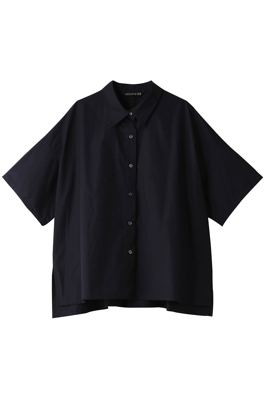 ミズイロインド/mizuiro indのharf sleeve shirt tunic チュニック(navyA/2-230049)