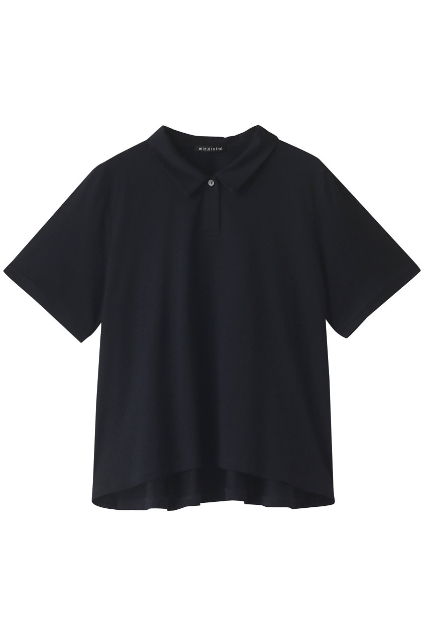 ミズイロインド/mizuiro indのA line polo shirt シャツ(navyA/2-210051)