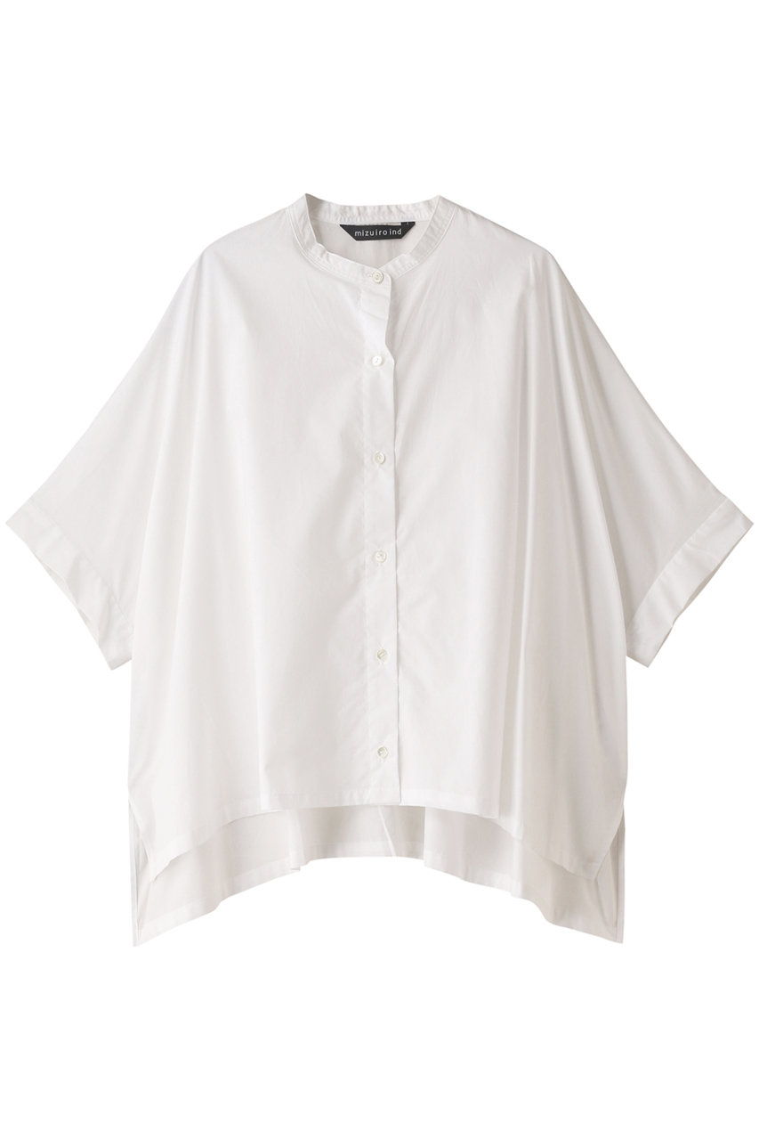 ＜ELLE SHOP＞ mizuiro ind stand collar wide shirt シャツ (off white F) ミズイロインド ELLE SHOP
