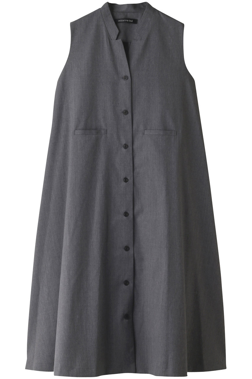 mizuiro ind stand collar flare jilet OP ワンピース (l.gray, F) ミズイロインド ELLE SHOP mizuiro ind stand collar flare jilet OP ワンピース (l.gray, F) ミズイロインド ELLE SHOP