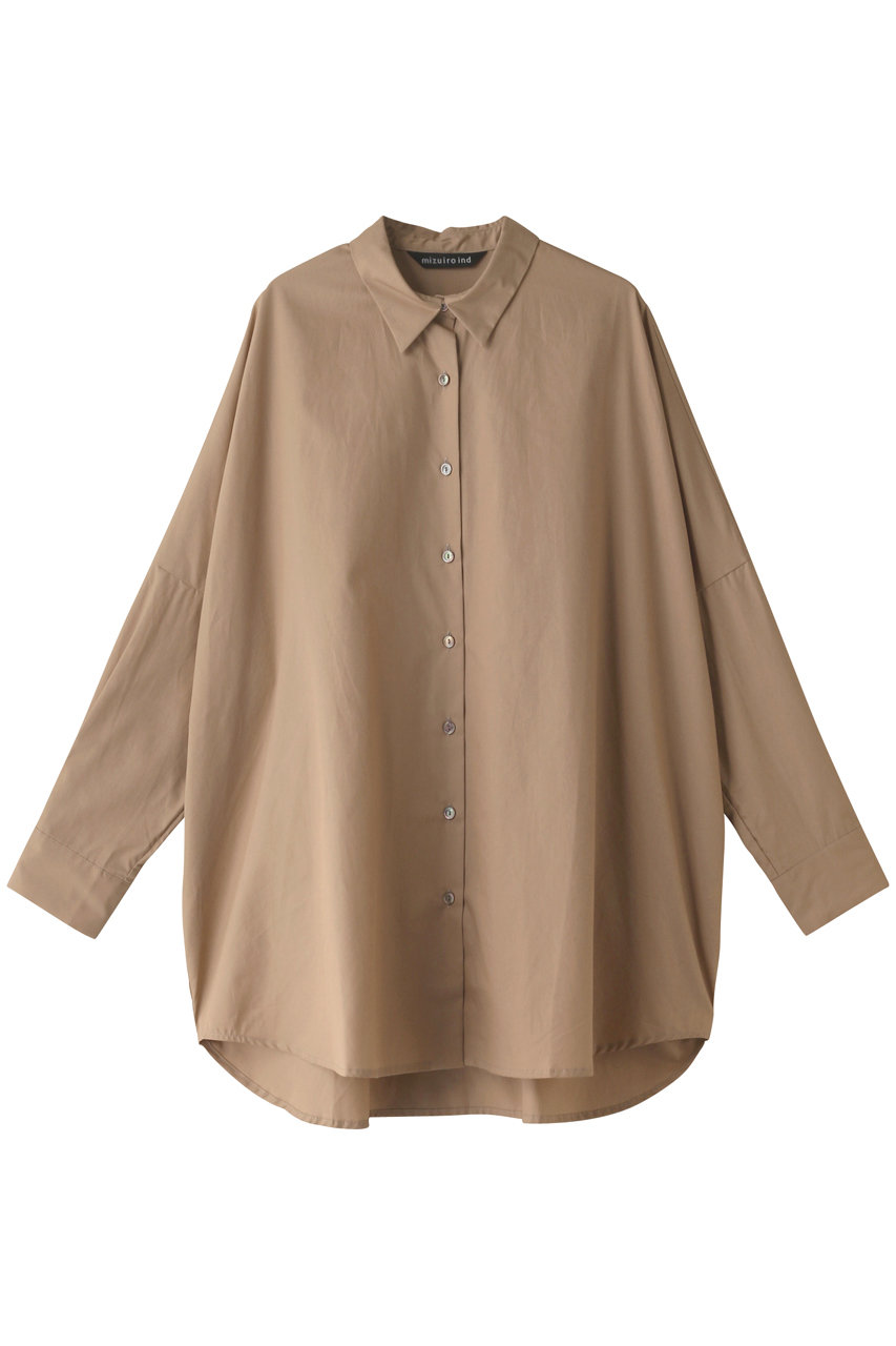 ＜ELLE SHOP＞ mizuiro ind wide shirt シャツ (beige F) ミズイロインド ELLE SHOP