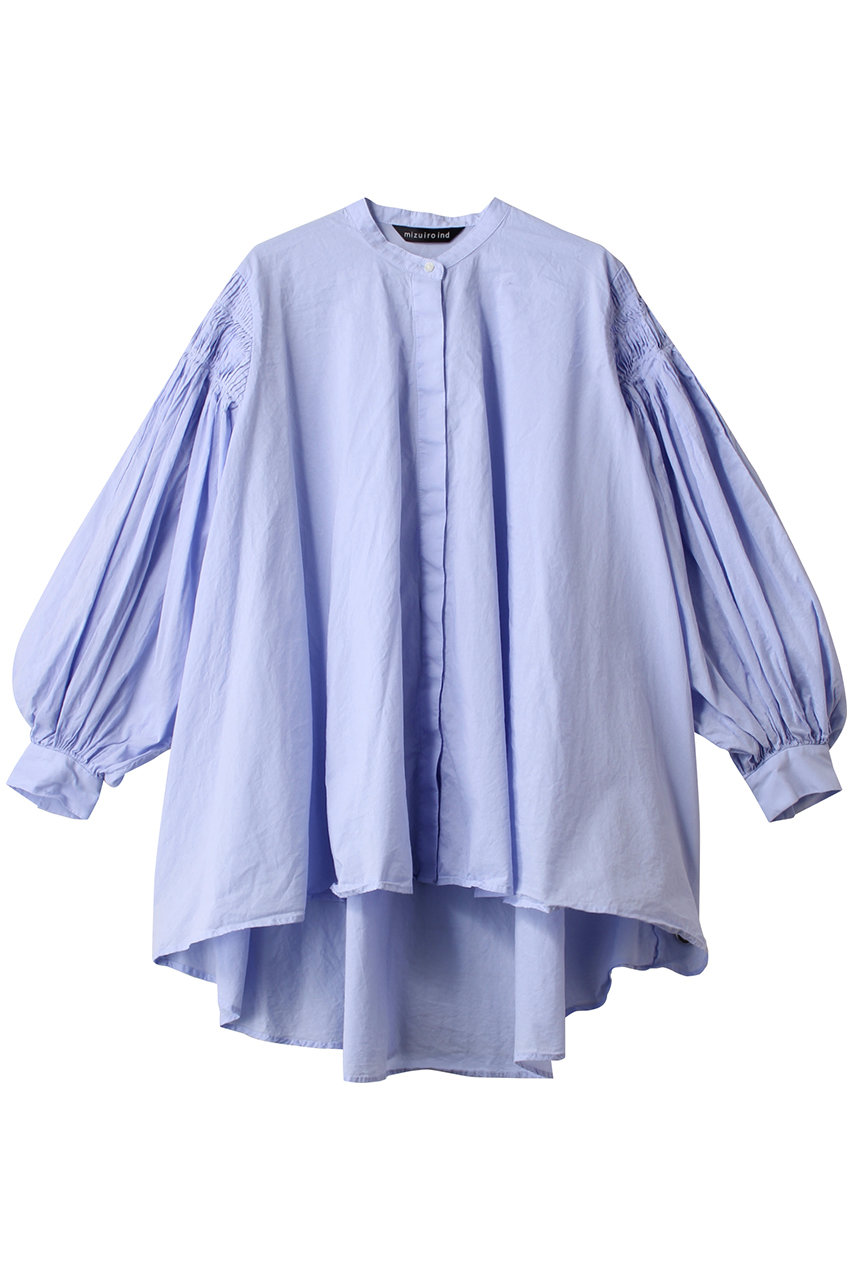 mizuiro ind pin tucked puff slv shirt シャツ (l.blue, F) ミズイロインド ELLE SHOP mizuiro ind pin tucked puff slv shirt シャツ (l.blue, F) ミズイロインド ELLE SHOP