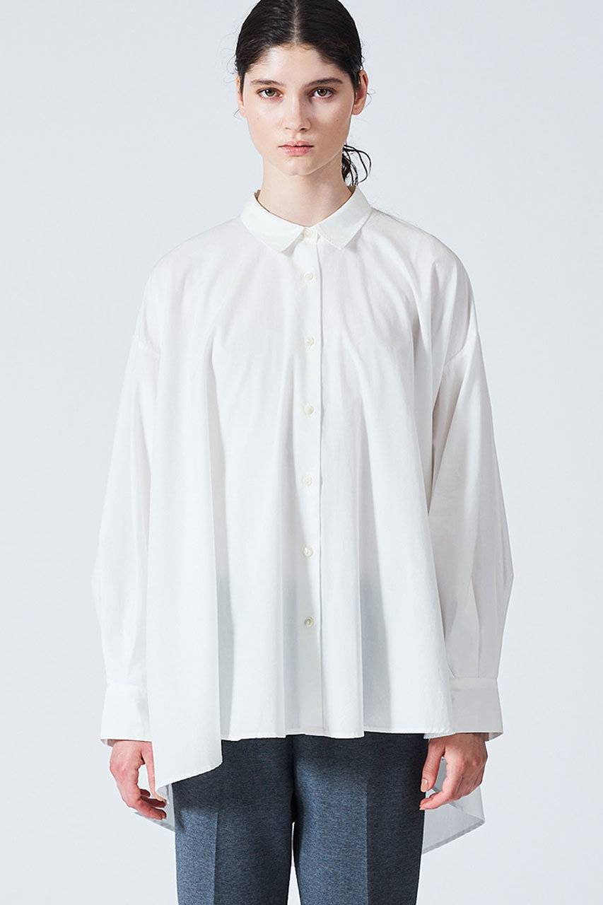 ミズイロインド mizuiro ind チュニック カットソー 半袖 白 ミズイロインド ワイドチュニック Tシャツ カットソー 白 クルーネック
