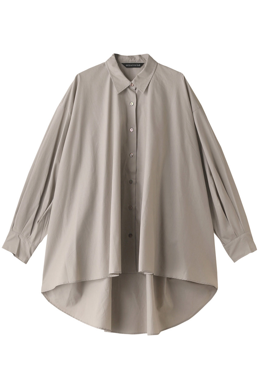 mizuiro ind wide shirt tunic チュニック (beige, F) ミズイロインド ELLE SHOP