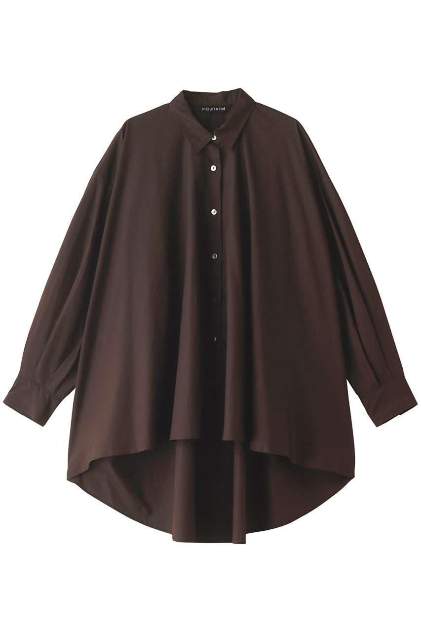 ミズイロインド/mizuiro indのwide shirt tunic チュニック(brown/3-239389)