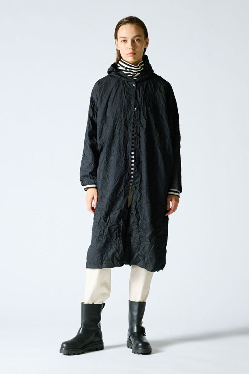 mizuiro ind(ミズイロインド)｜washer pleats hooded wide CT コート