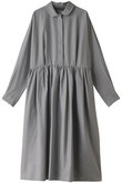 round collar front fly gather OP ワンピース