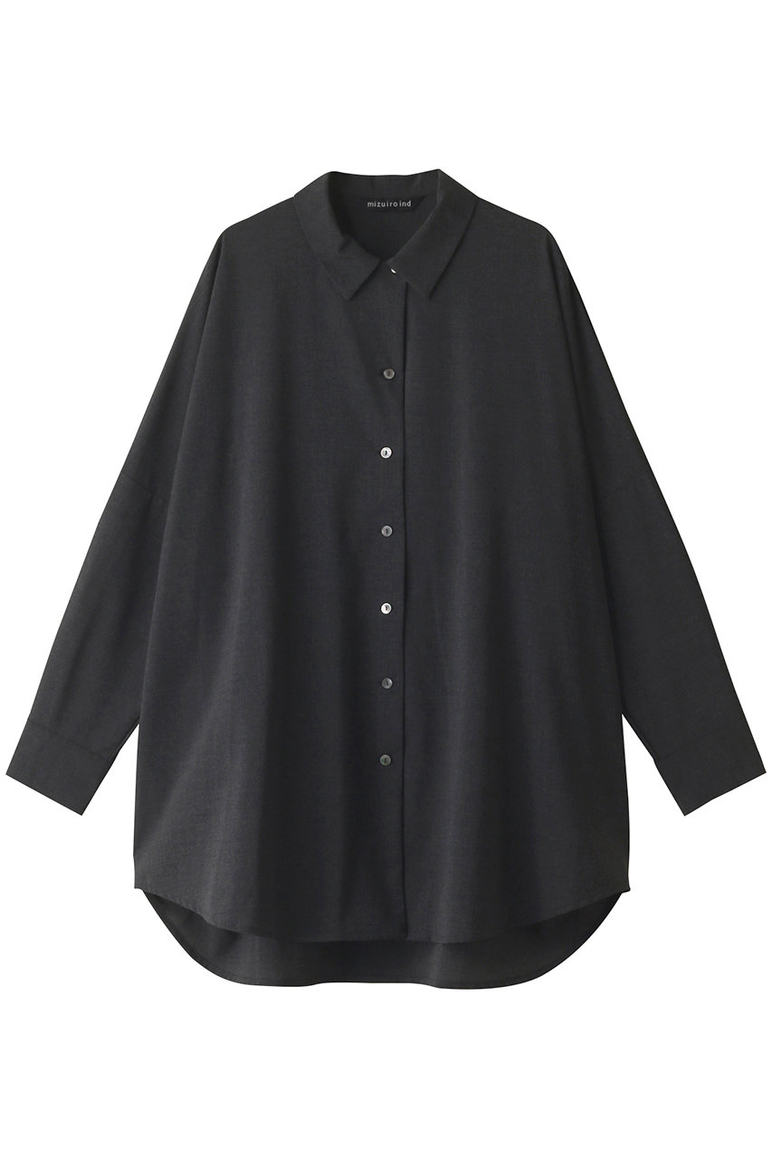 mizuiro ind wide shirt シャツ (c.gray, F) ミズイロインド ELLE SHOP