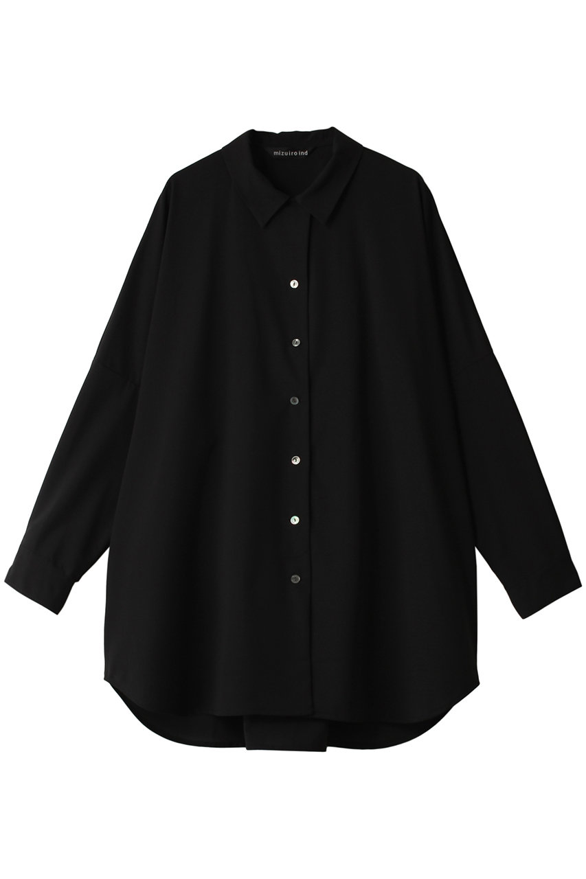 ＜ELLE SHOP＞ mizuiro ind wide shirt シャツ (black F) ミズイロインド ELLE SHOP
