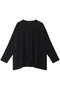 crew neck wide T Tシャツ ミズイロインド/mizuiro ind black