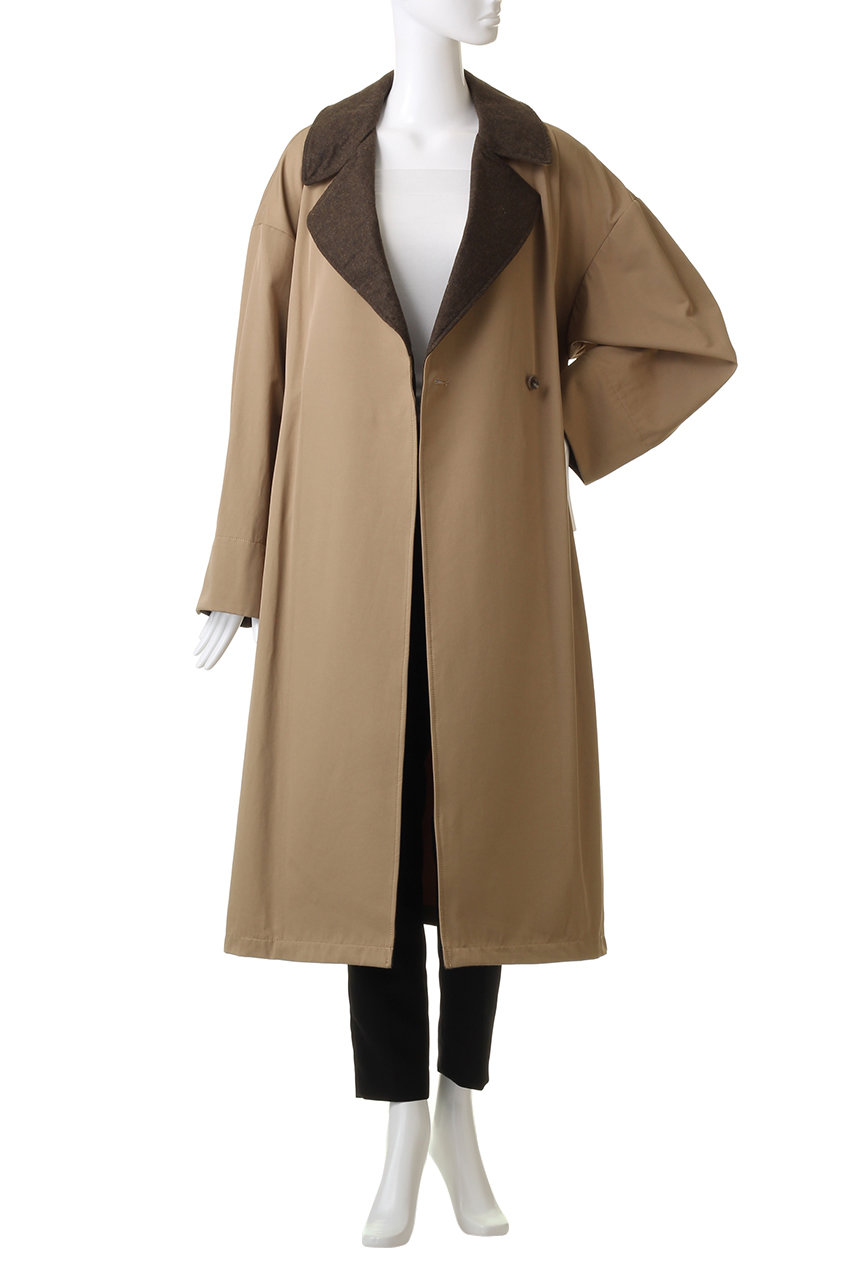 mizuiro ind ベージュ ロングコート mizuiro ind(ミズイロインド)｜wide long CT コート/s.beige の