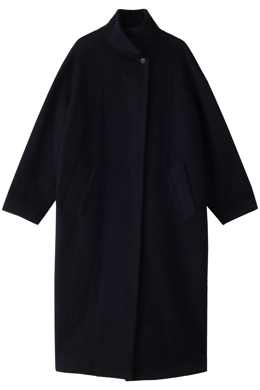 ミズイロインド/mizuiro indのstand collar wool CT コート(navy/3-270012)