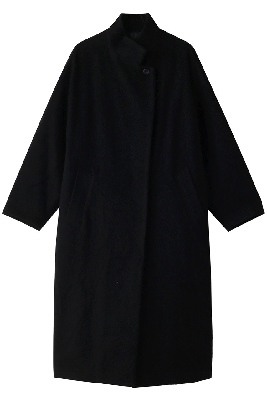 ミズイロインド/mizuiro indのstand collar wool CT コート(black/3-270012)