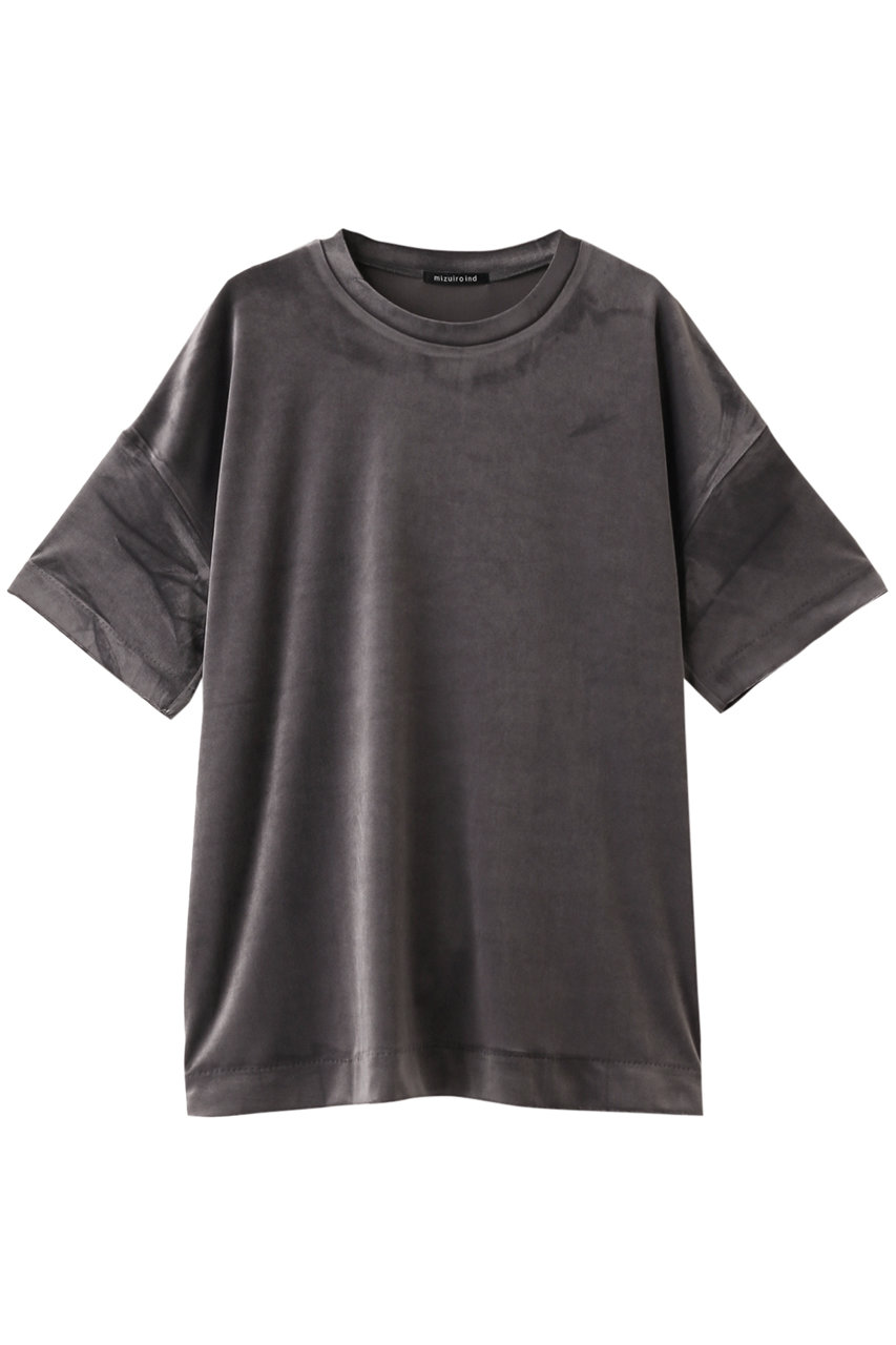 mizuiro ind velour wide T Tシャツ (gray, F) ミズイロインド ELLE SHOP