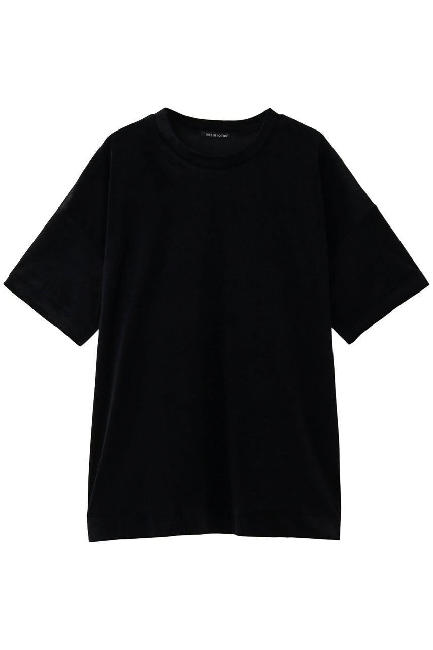 mizuiro ind velour wide T Tシャツ (black, F) ミズイロインド ELLE SHOP
