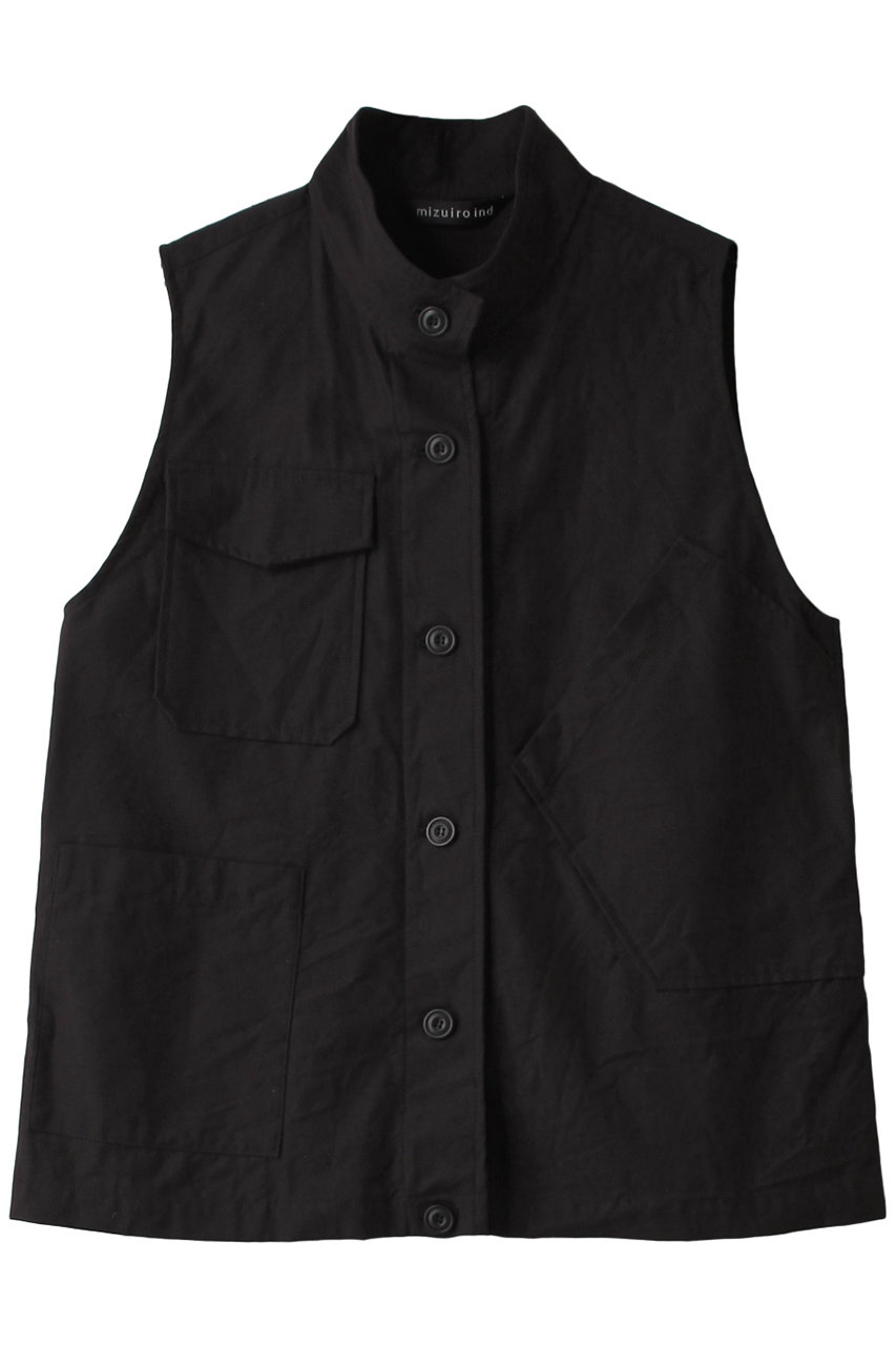 mizuiro ind stand collar work vest xXg (black, F) ~YCCh ELLE SHOP