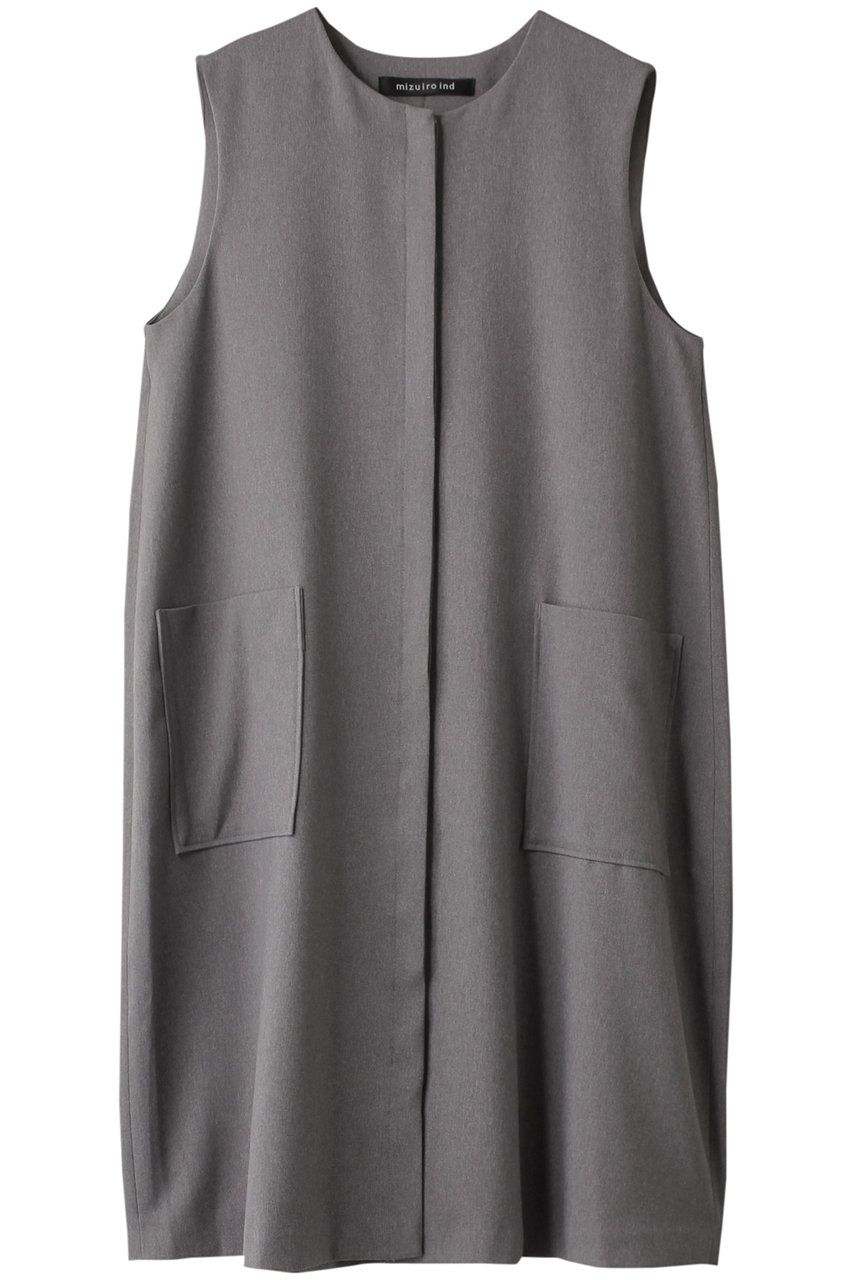 mizuiro ind(ミズイロインド)｜front fly cocoon gilet ジレ/l.gray の