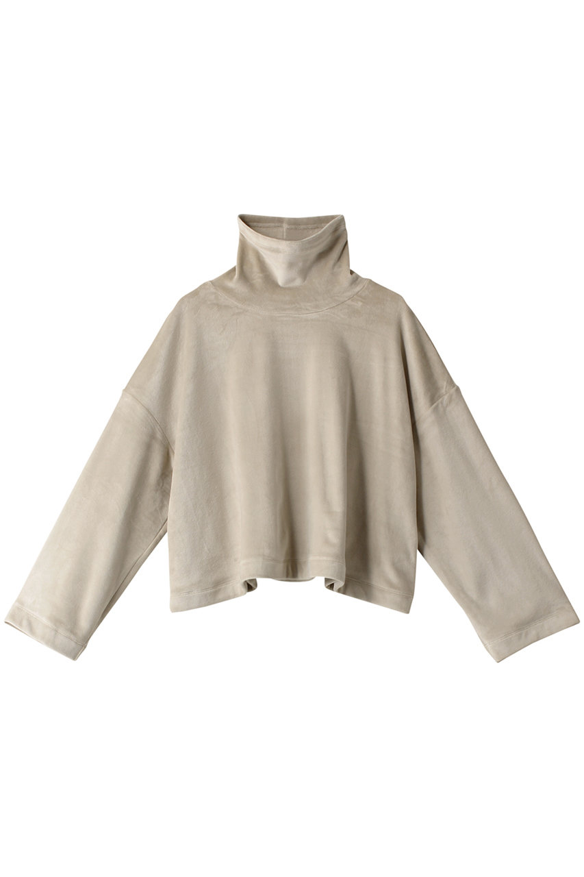 ミズイロインド/mizuiro indのbrushed high neck short P/O プルオーバー(beige/4-210014)