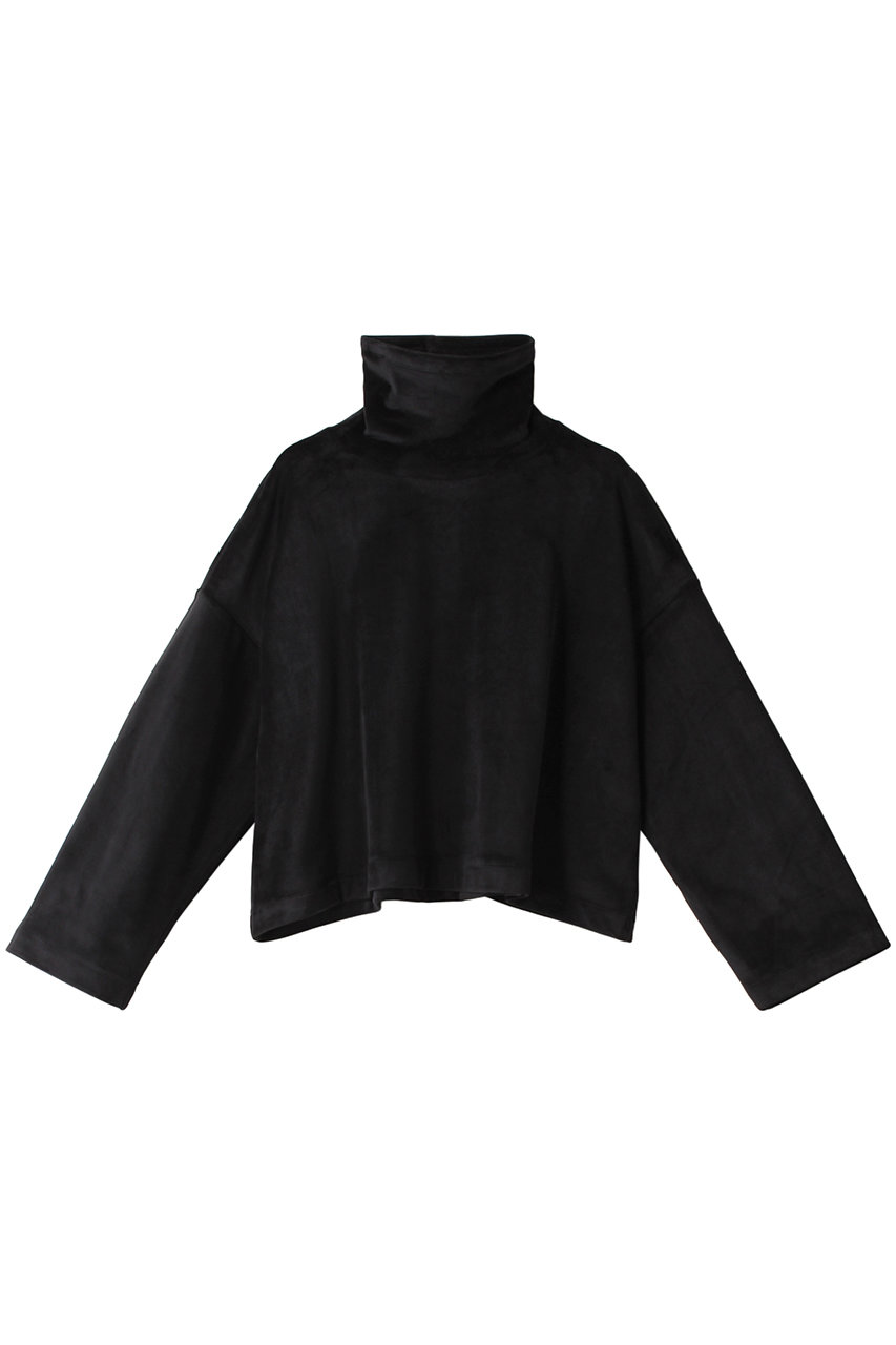 ミズイロインド/mizuiro indのbrushed high neck short P/O プルオーバー(black/4-210014)