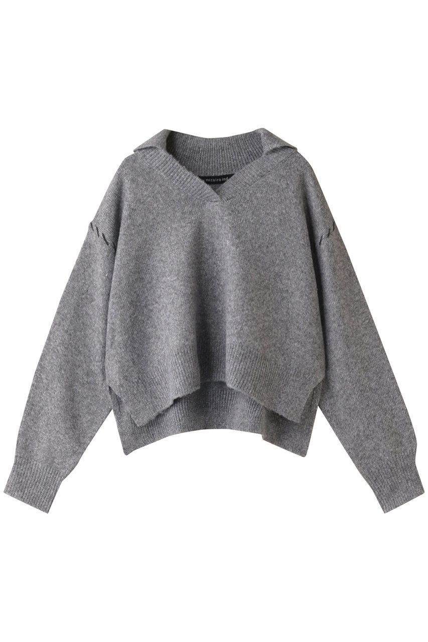 ミズイロインド/mizuiro indのskipper hand stitch short P/O プルオーバー(gray/4-220039)