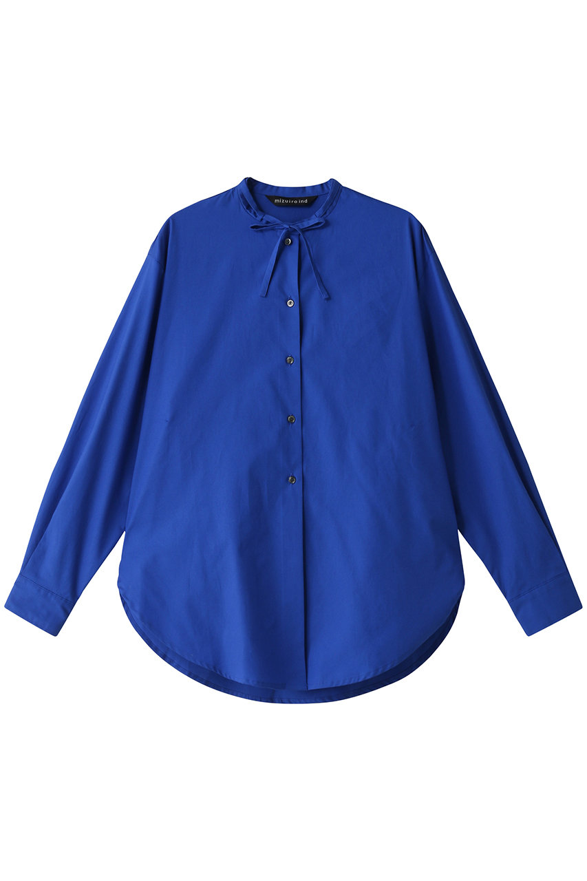 mizuiro ind ribbon tie shirt tunic チュニック (blue, F) ミズイロインド ELLE SHOP