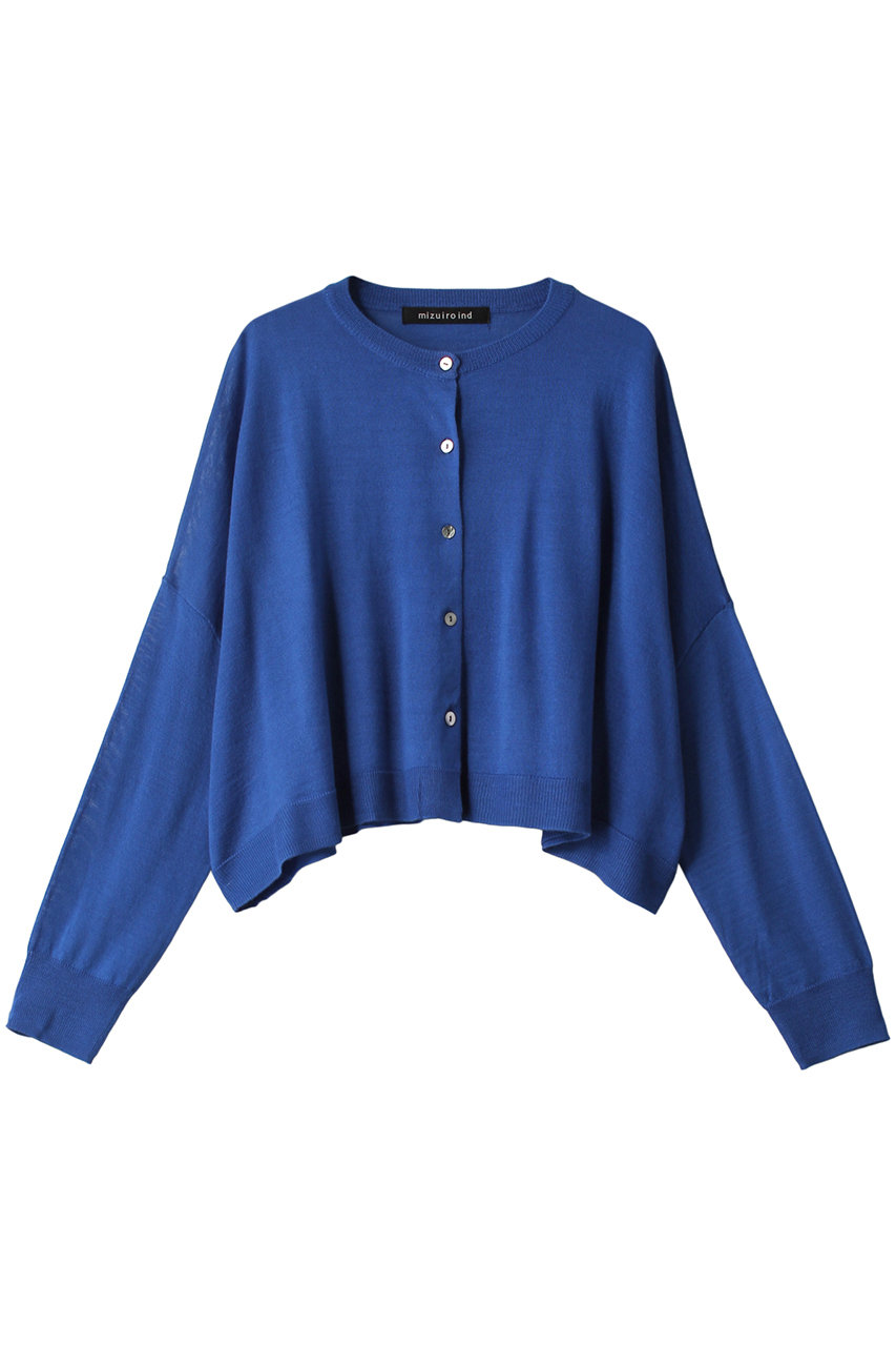 ミズイロインド/mizuiro indのc/neck short C/D カーディガン(blue/4-220053)