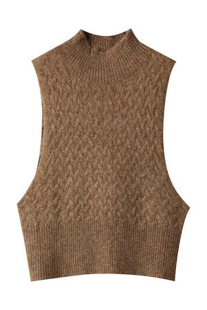 ミズイロインド/mizuiro indのbottle neck cable vest ベスト(110300/110301)
