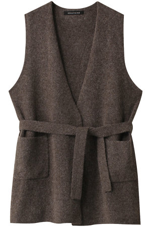 ミズイロインド/mizuiro indのv neck gilet w/belt ジレ(110800/110806)