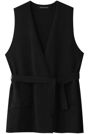 ミズイロインド/mizuiro indのv neck gilet w/belt ジレ(110800/110806)
