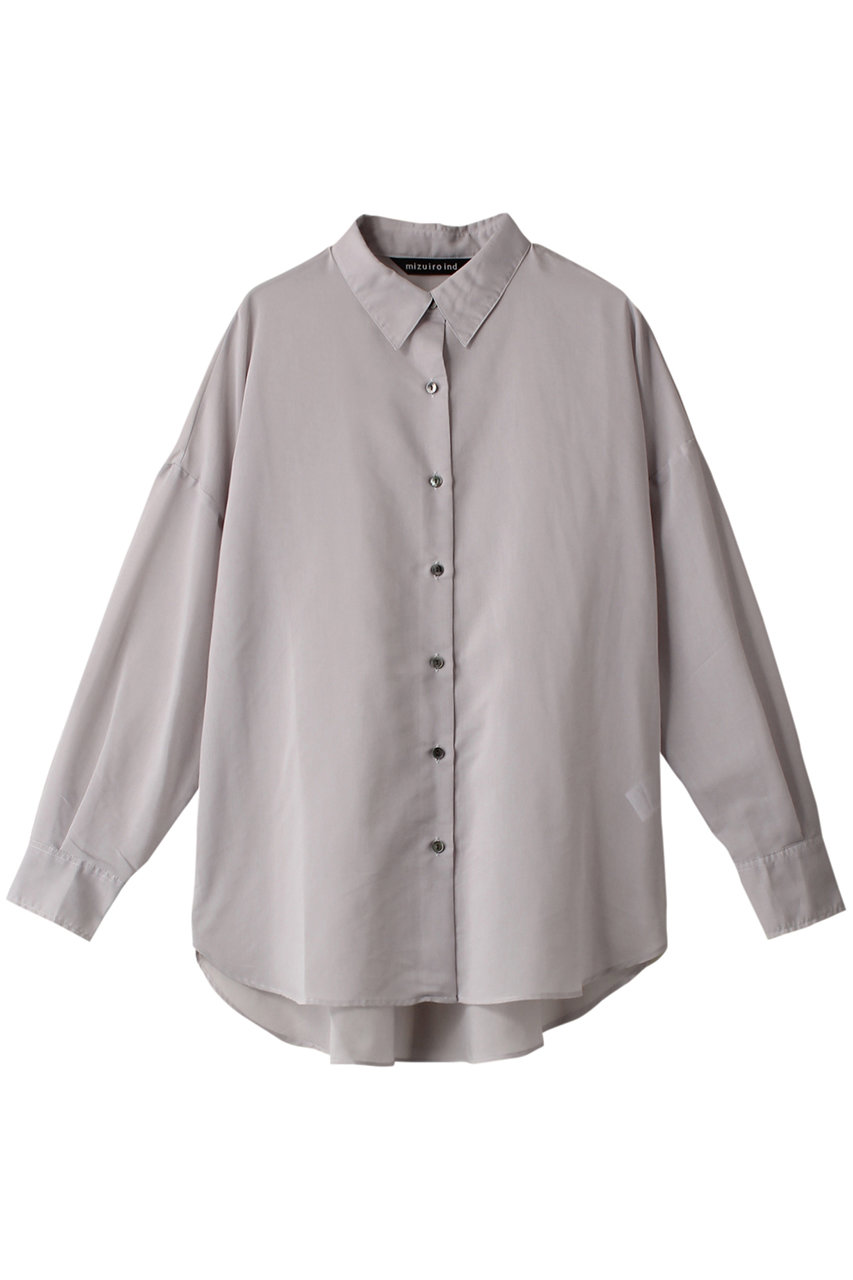 ミズイロインド/mizuiro indのwide shirt シャツ(l.gray/1-230035)