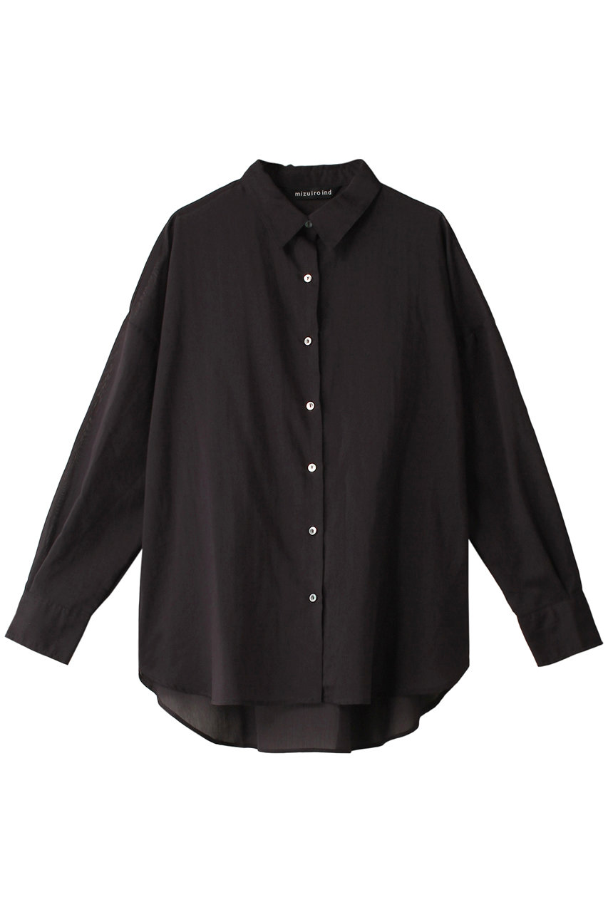 ミズイロインド/mizuiro indのwide shirt シャツ(black/1-230035)