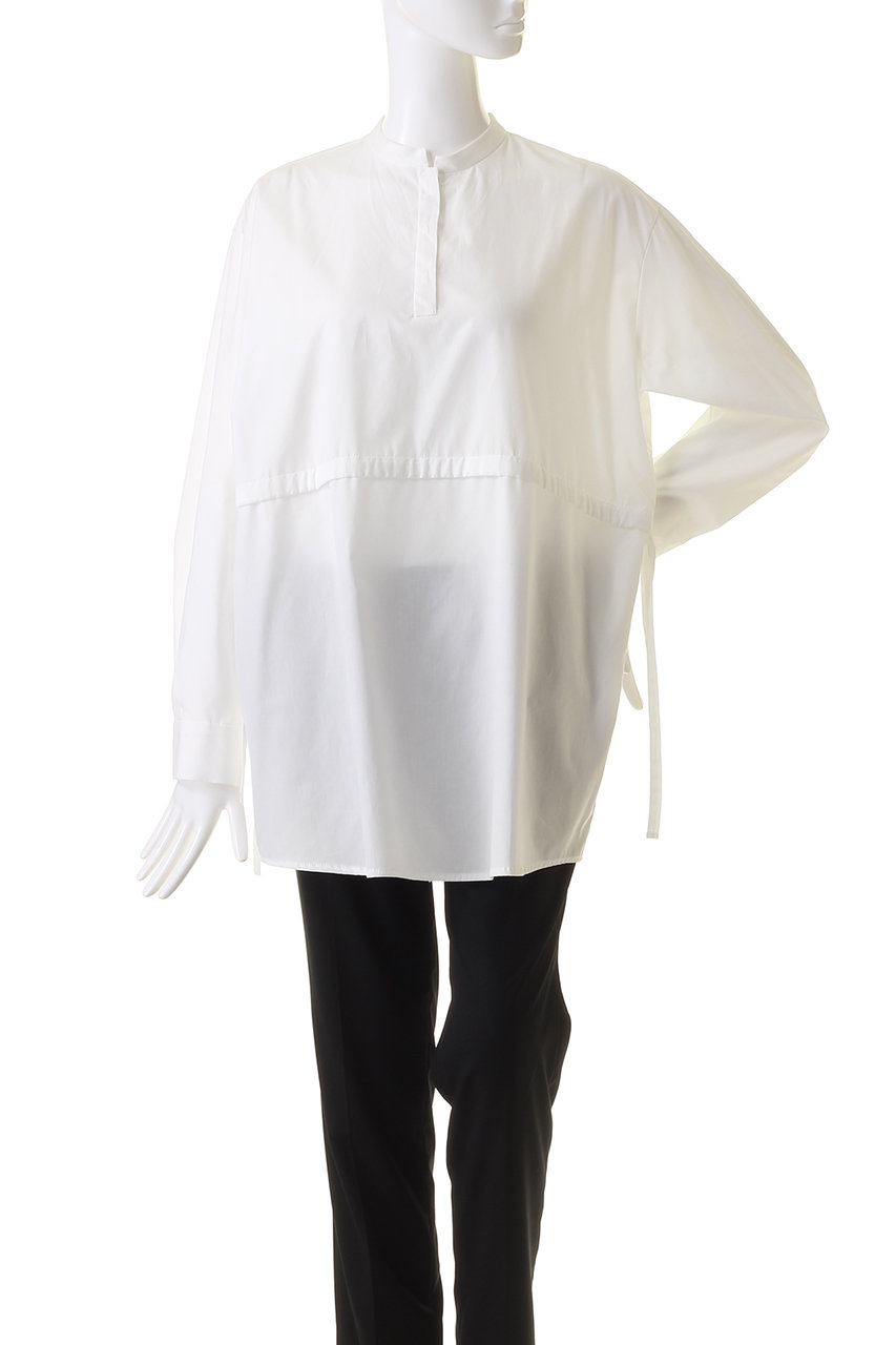 mizuiro ind(ミズイロインド)｜stand collar side ribbon shirt