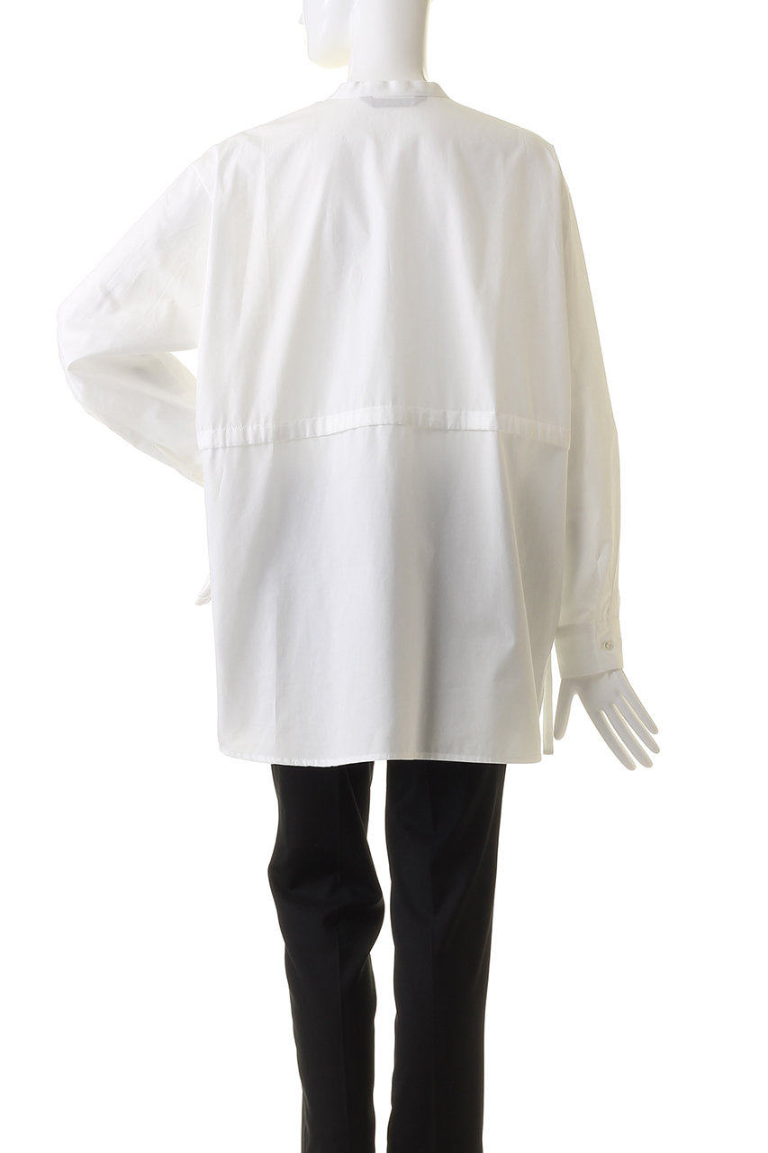 mizuiro ind(ミズイロインド)｜stand collar side ribbon shirt