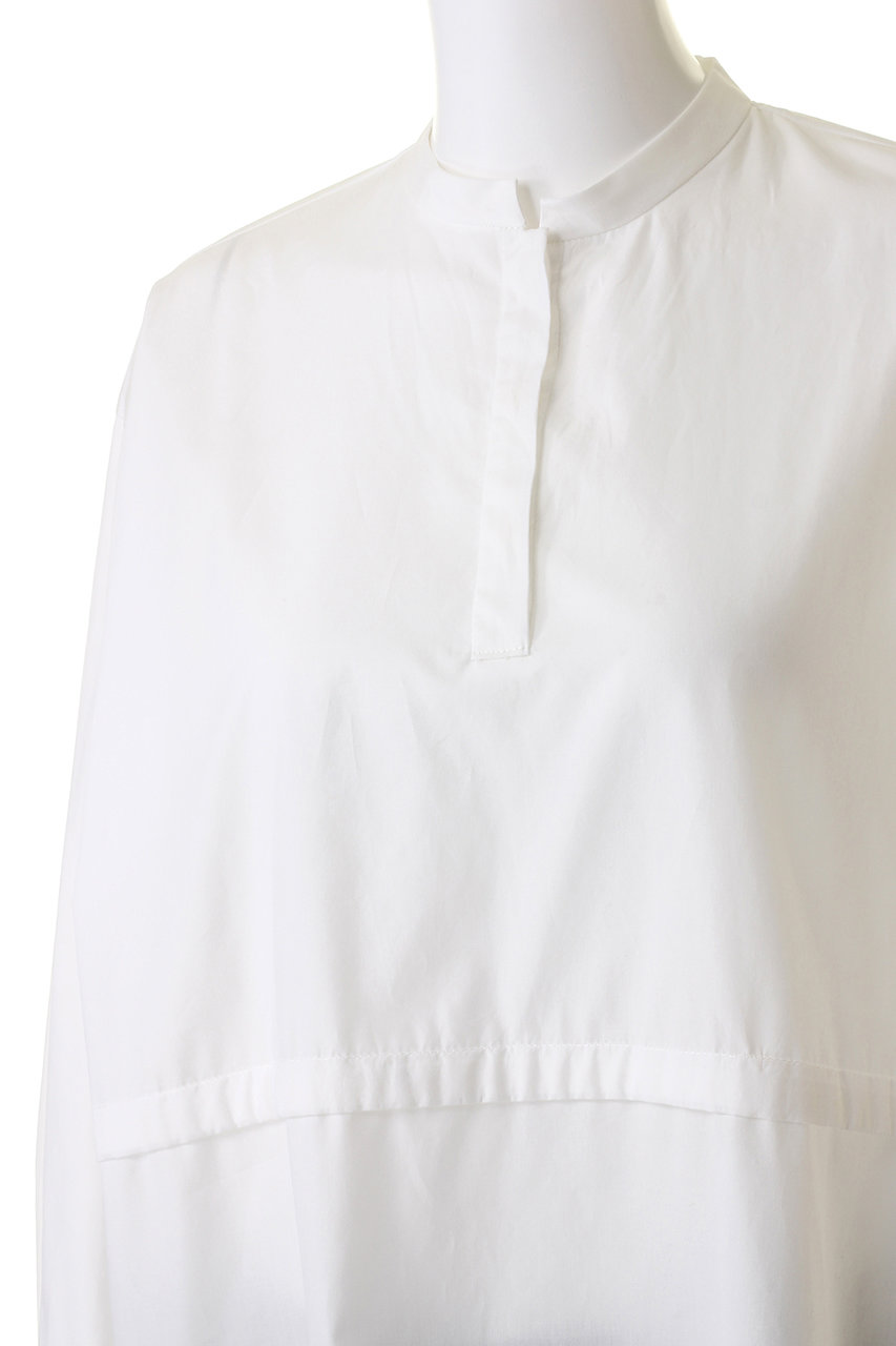 mizuiro ind(ミズイロインド)｜stand collar side ribbon shirt