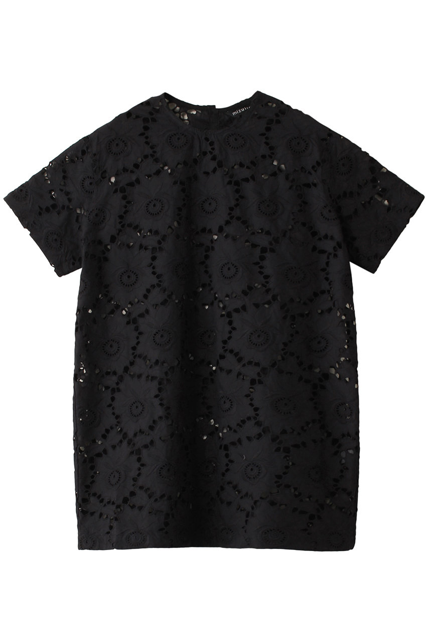 mizuiro ind lace crew neck tunic shirt シャツ (black, F) ミズイロインド ELLE SHOP