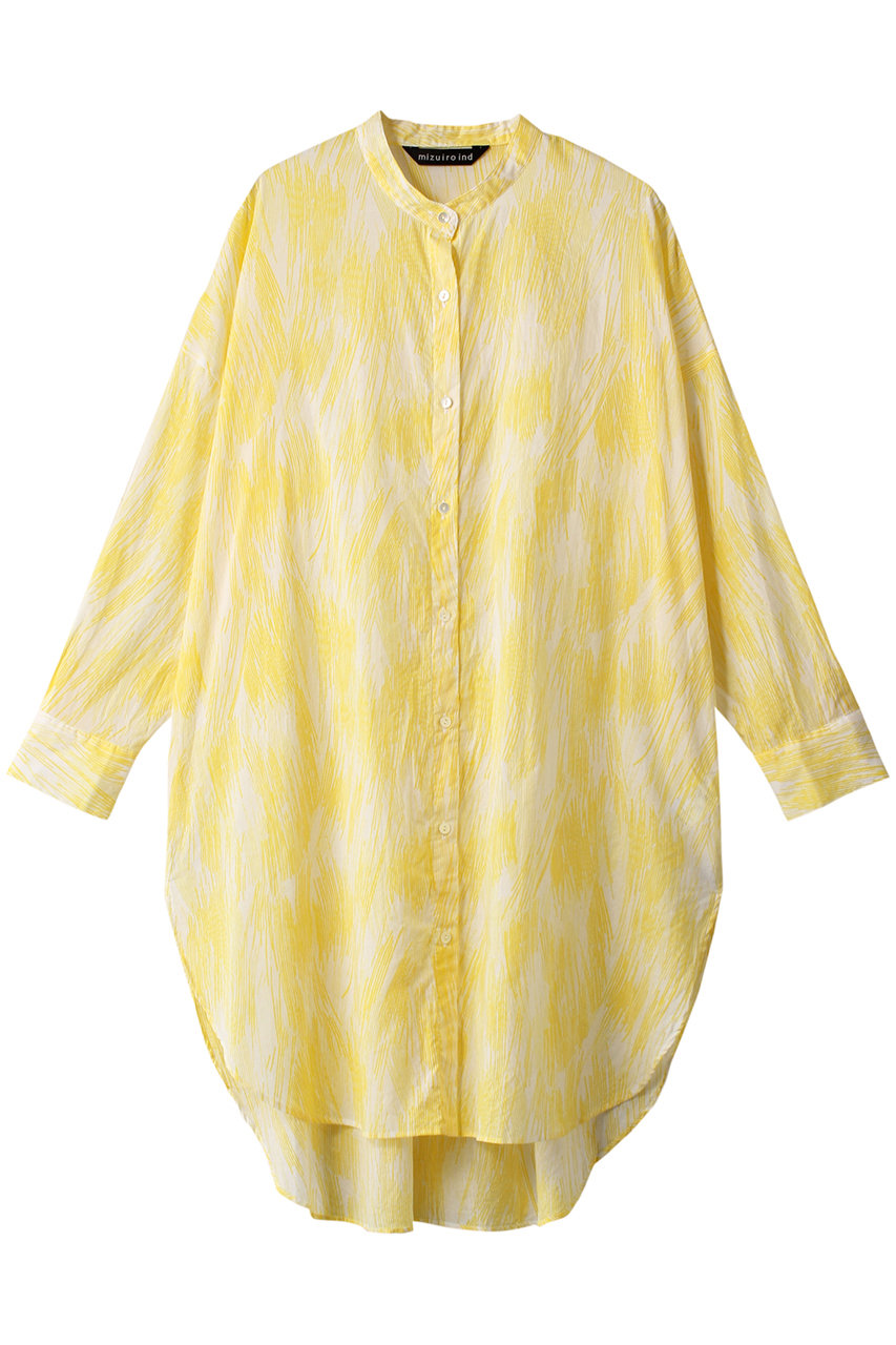 mizuiro ind print stand collar shirt tunic チュニック (yellow, F) ミズイロインド ELLE SHOP