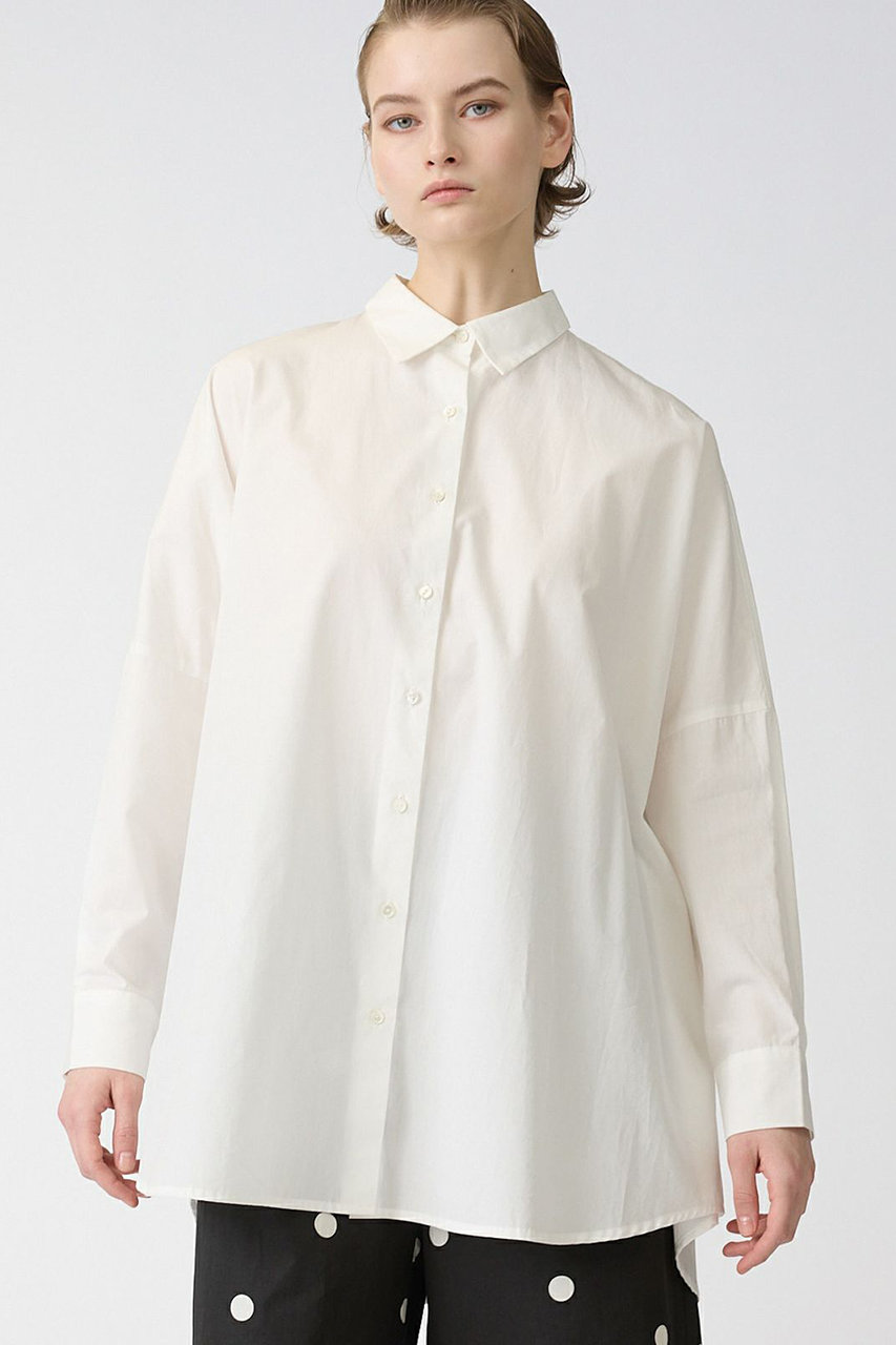 mizuiro ind(ミズイロインド)｜cotton broad wide shirt シャツ/off