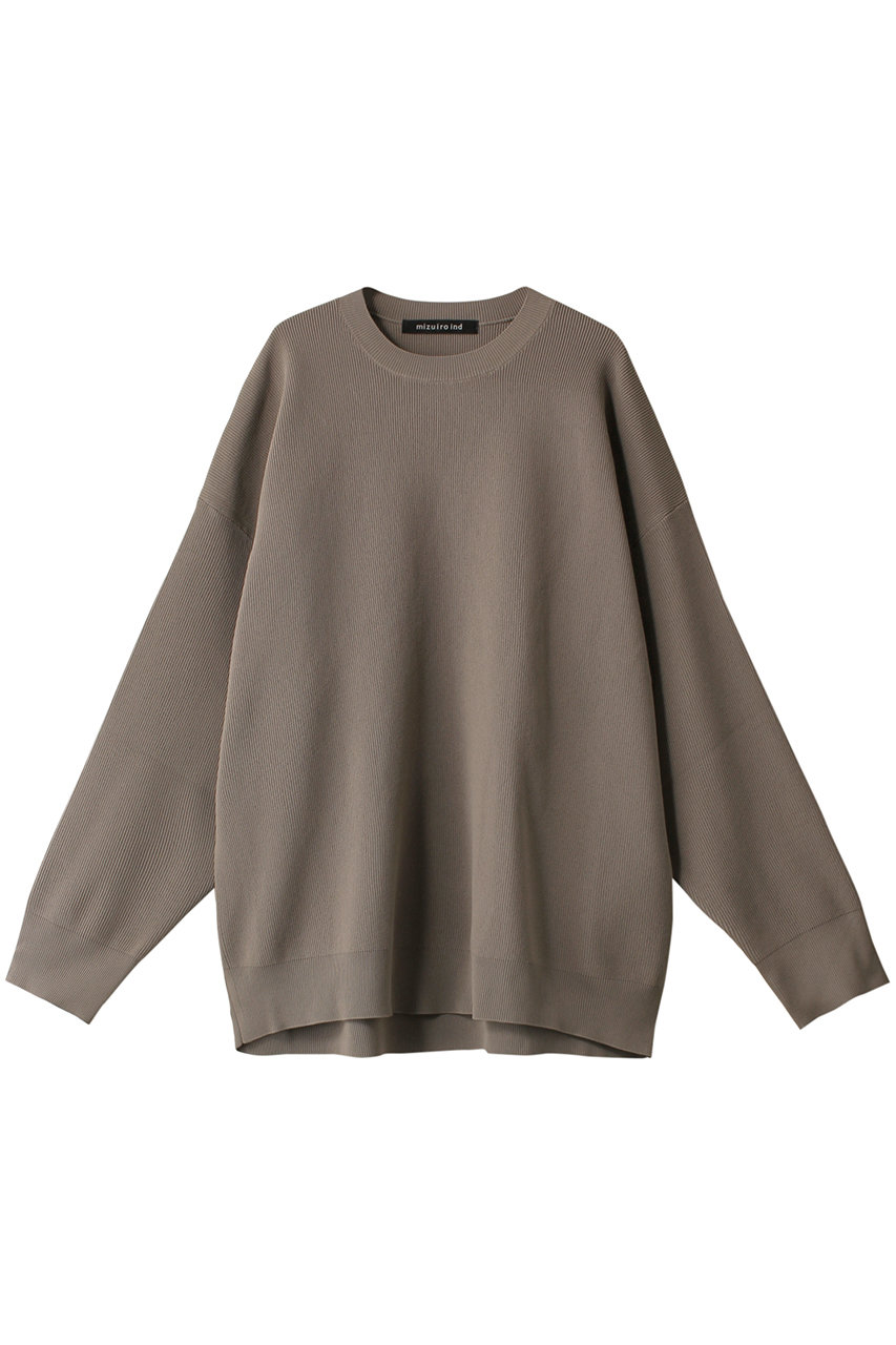 ミズイロインド/mizuiro indのcrew neck wide P/O プルオーバー(beige/1-220016)