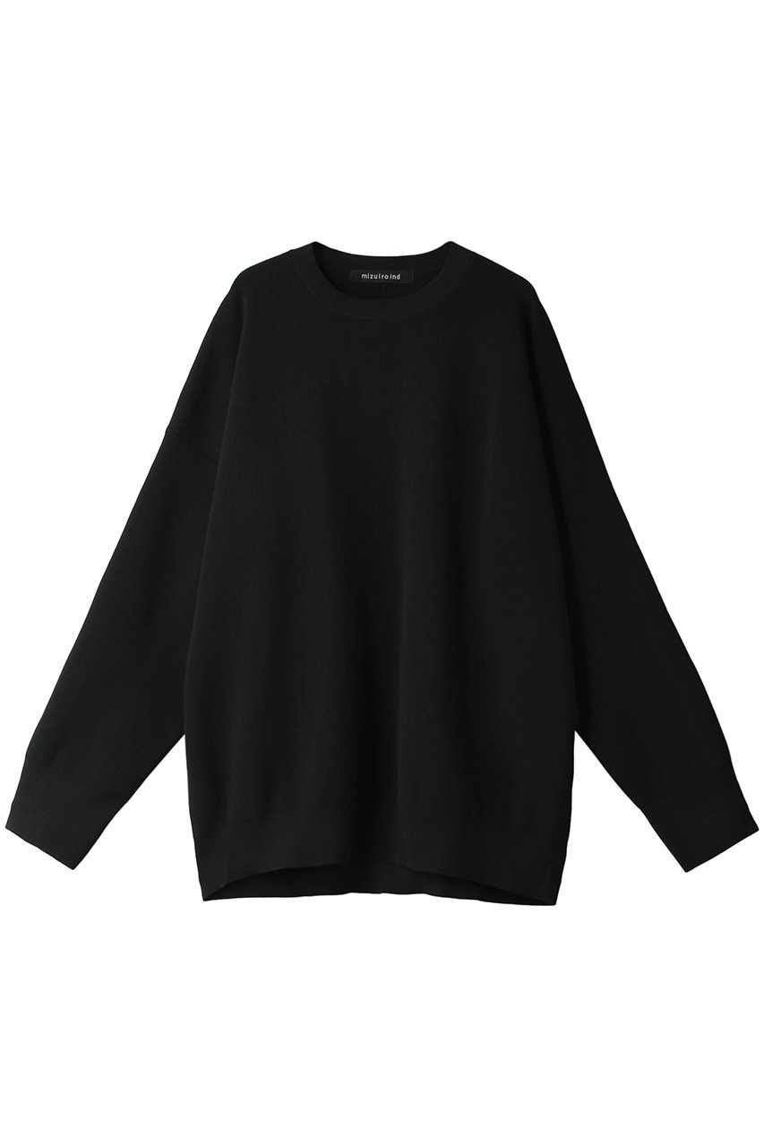 ミズイロインド/mizuiro indのcrew neck wide P/O プルオーバー(black/1-220016)