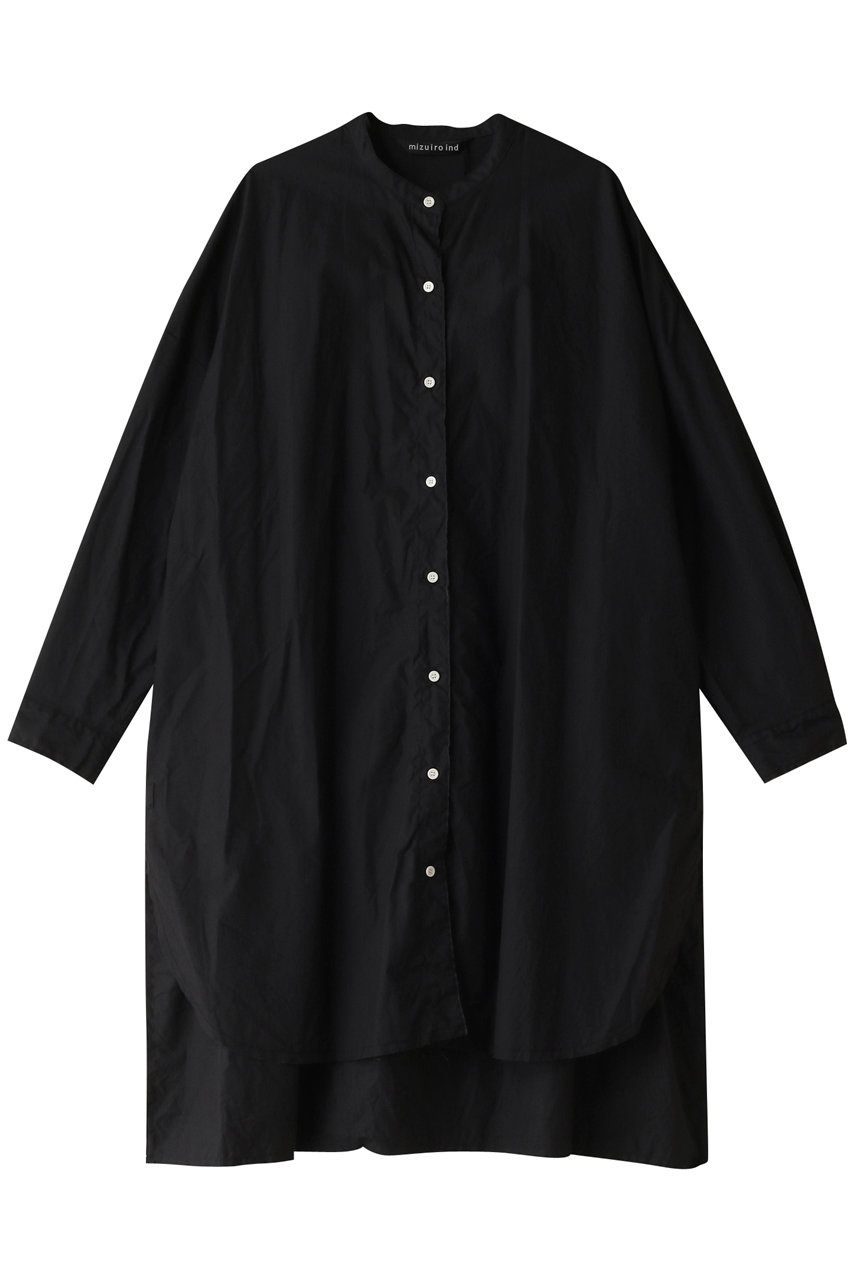 mizuiro ind cut off stand collar shirt OP ワンピース (black, F) ミズイロインド ELLE SHOP mizuiro ind cut off stand collar shirt OP ワンピース (black, F) ミズイロインド ELLE SHOP