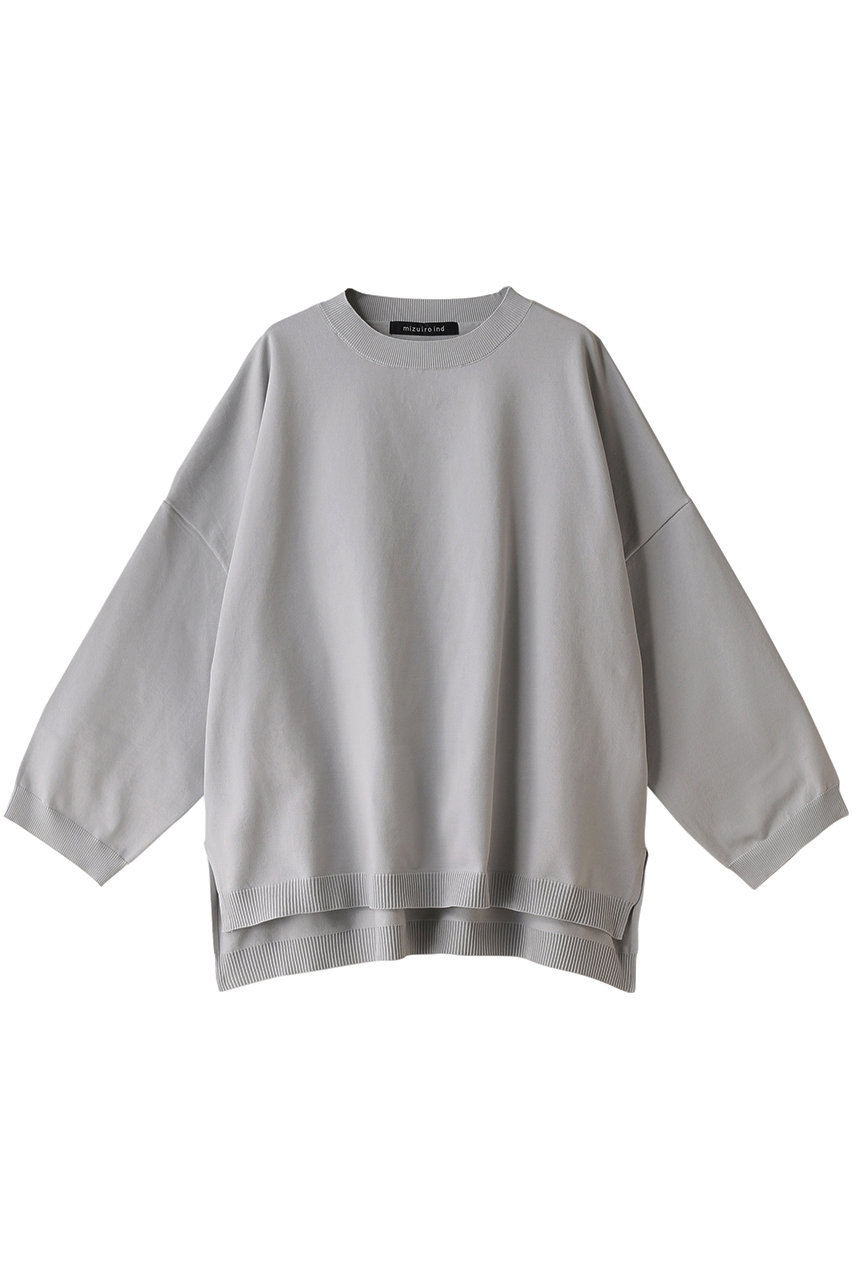 mizuiro ind c/neck wide knitted PO プルオーバー (l.gray, F) ミズイロインド ELLE SHOP