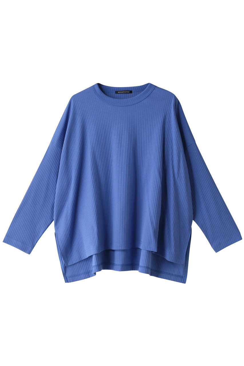 mizuiro ind c/neck wide T Tシャツ (blue, F) ミズイロインド ELLE SHOP