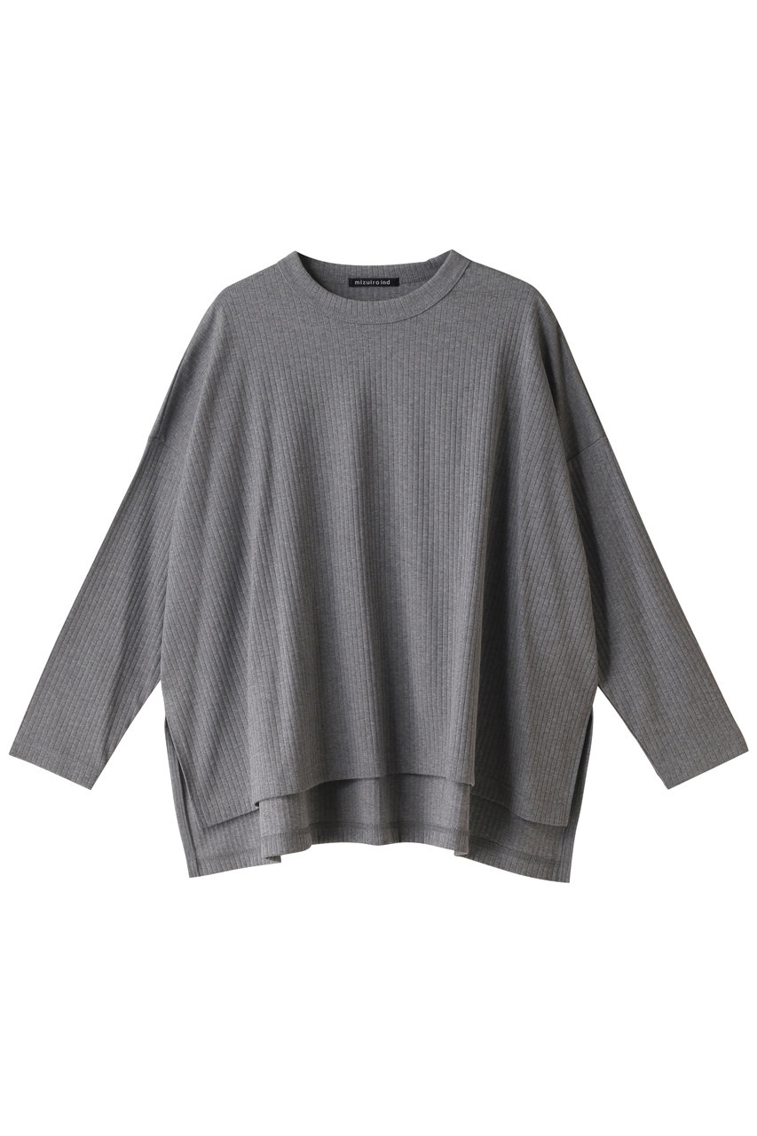 mizuiro ind c/neck wide T Tシャツ (gray, F) ミズイロインド ELLE SHOP